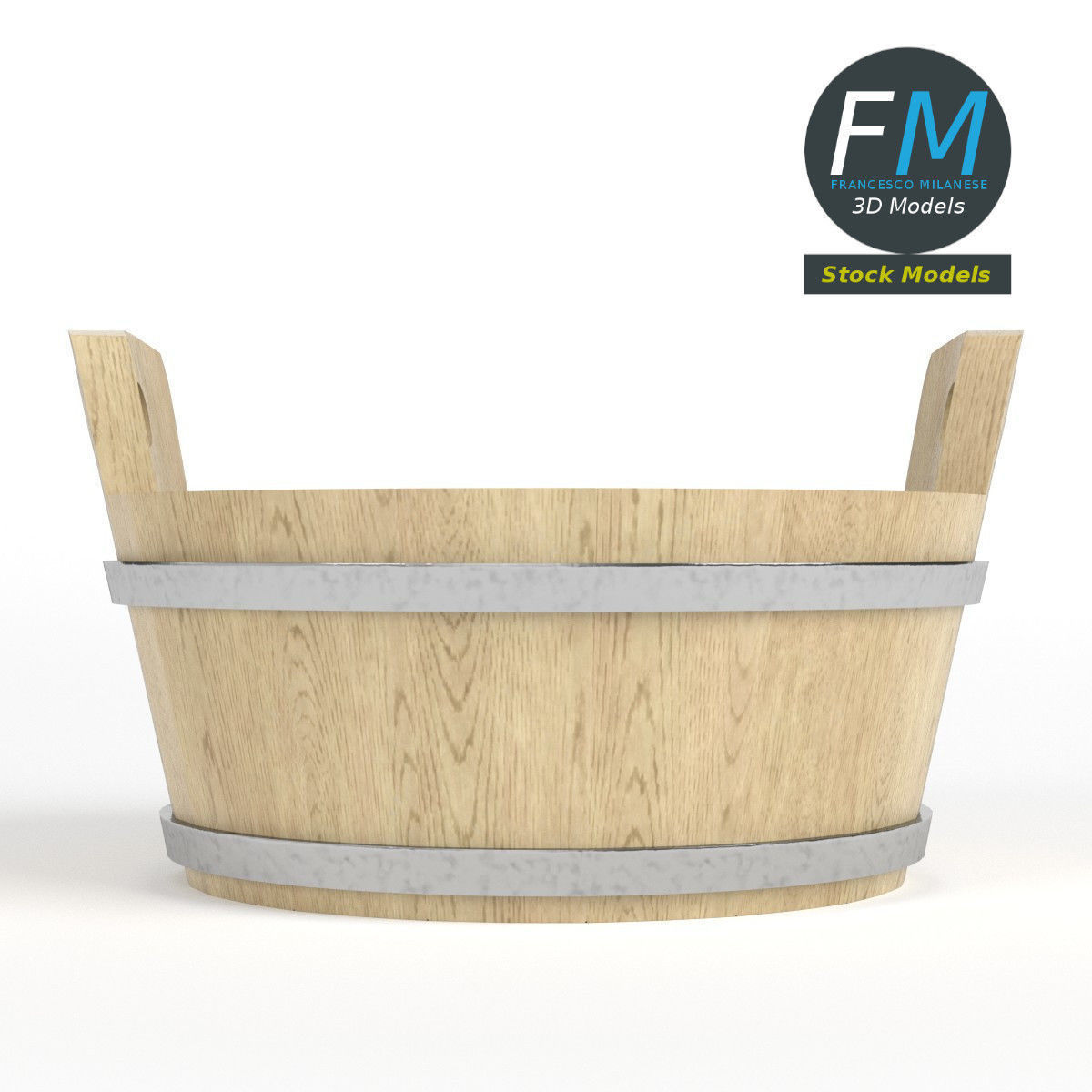 Round kneading trough 3D model_3