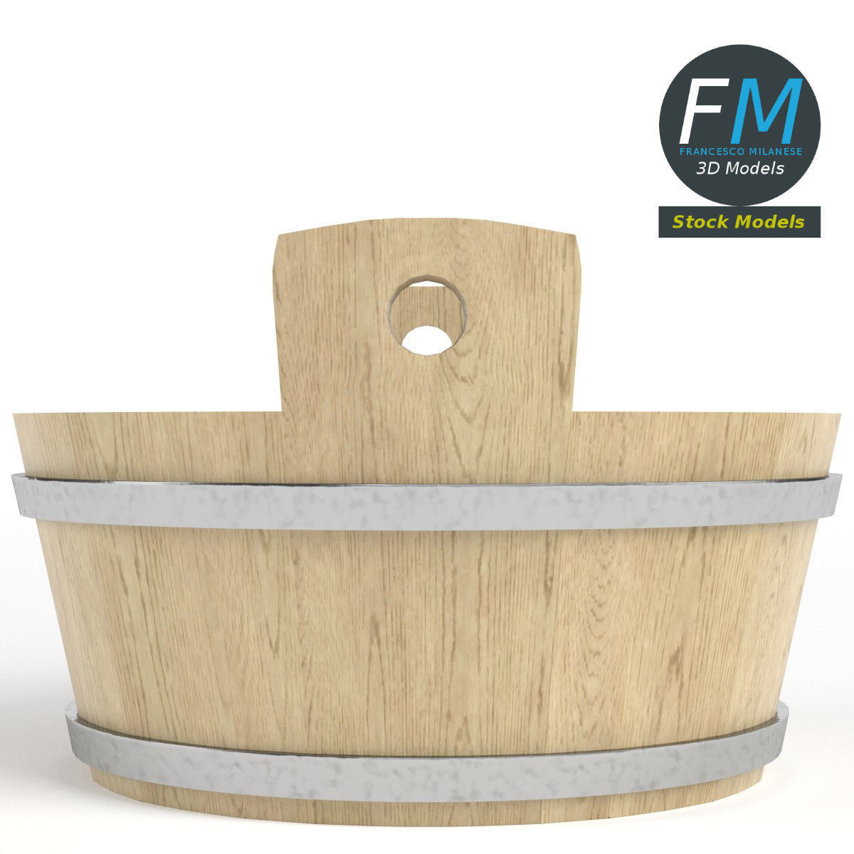 Round kneading trough 3D model_4