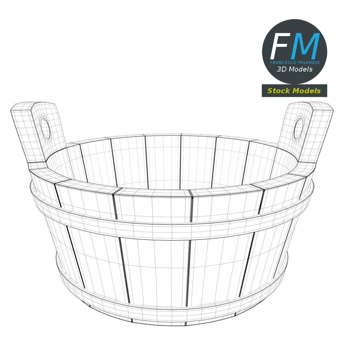 Round kneading trough 3D model_7
