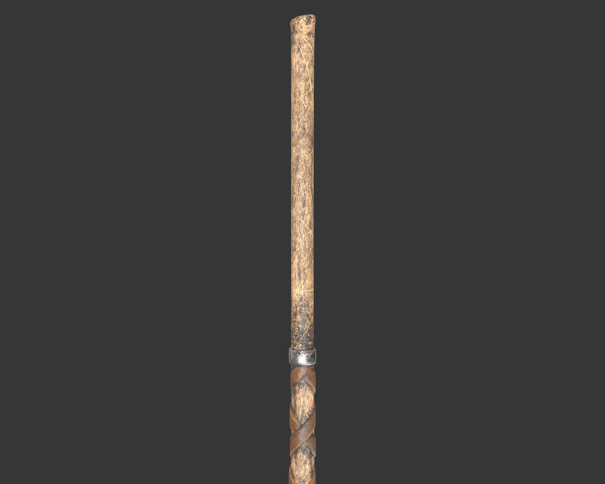 Medieval Crude Weapon Pole Axe Low-poly 3D model_12