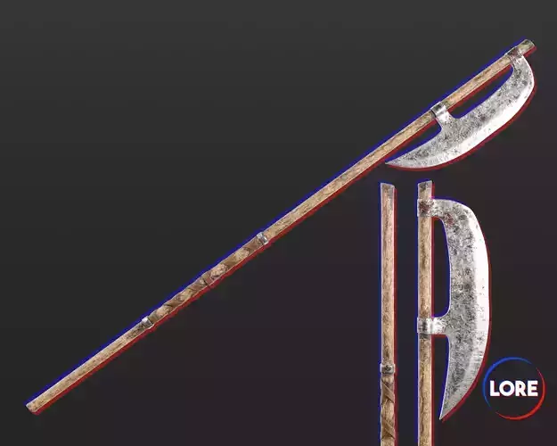 Medieval Crude Weapon Pole Axe Low-poly 3D model