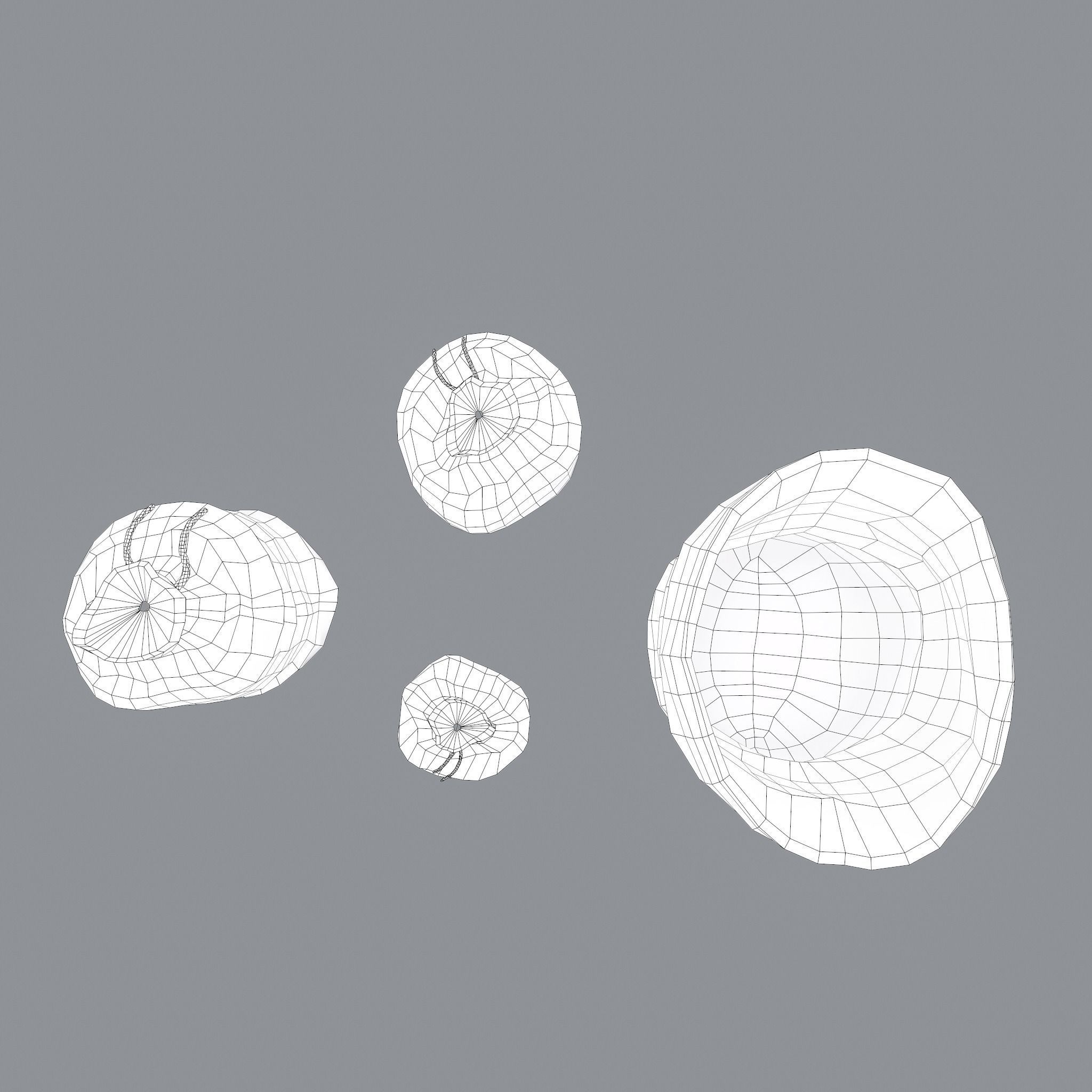 Burlap Sacks Low-poly 3D model_23