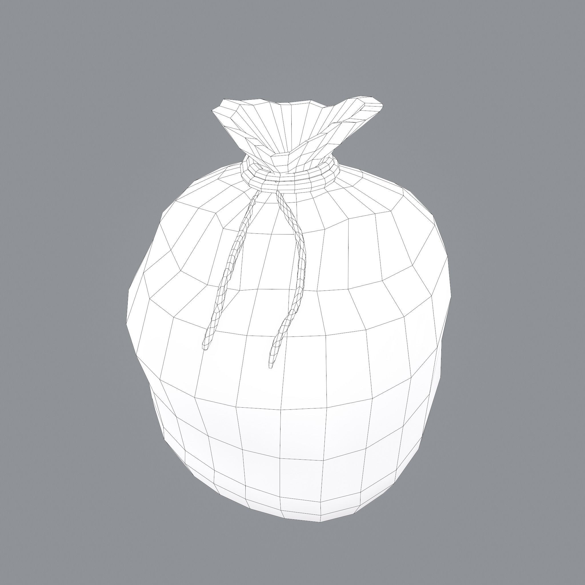 Burlap Sacks Low-poly 3D model_16
