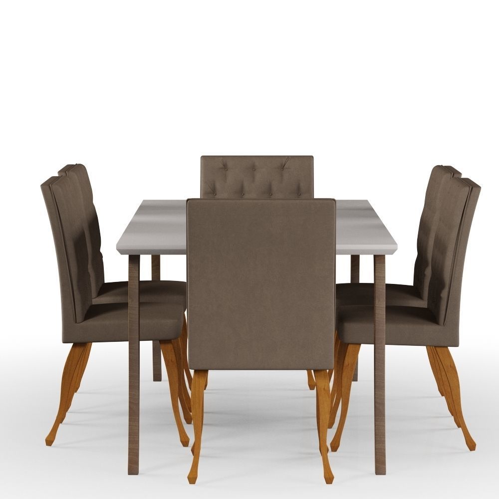 Set Dinner Table and Chairs 3D model_2