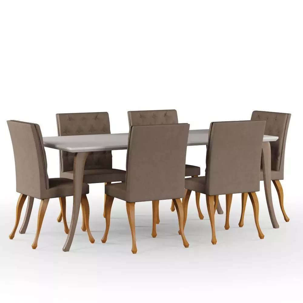 Set Dinner Table and Chairs 3D model_0
