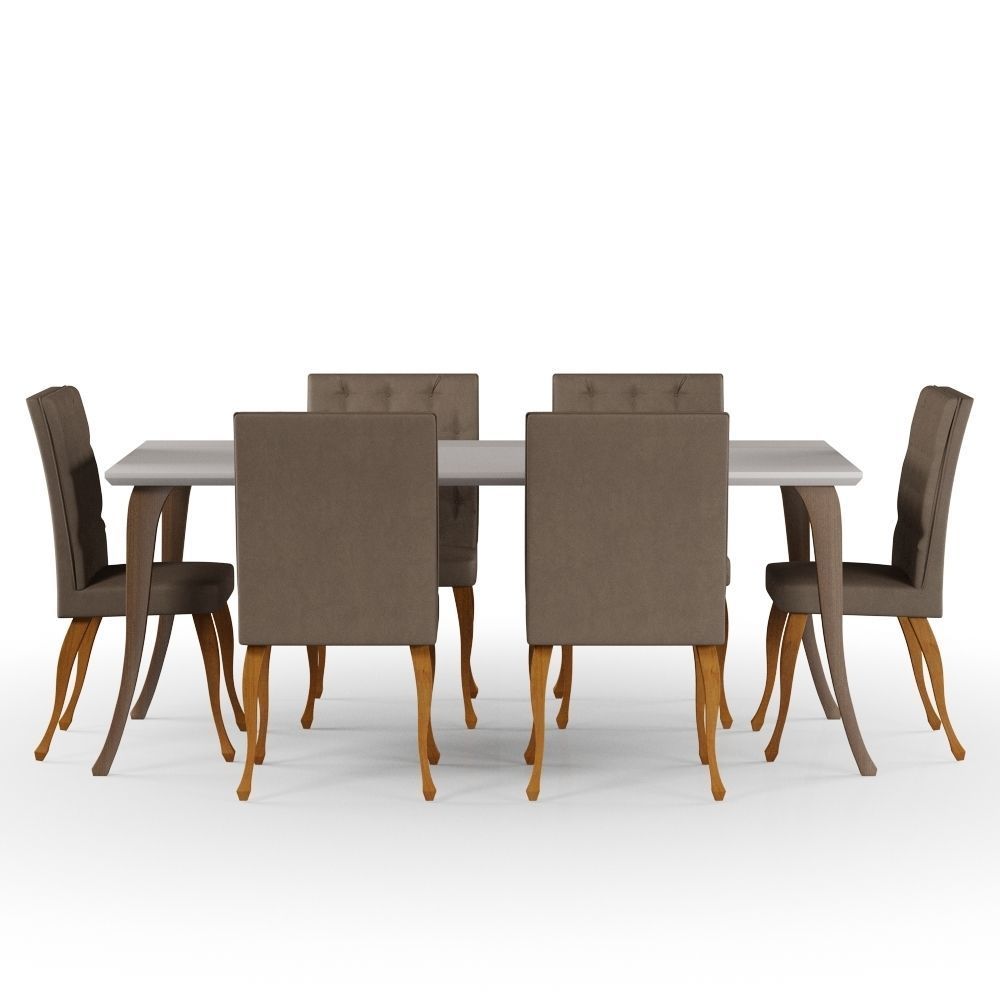 Set Dinner Table and Chairs 3D model_1
