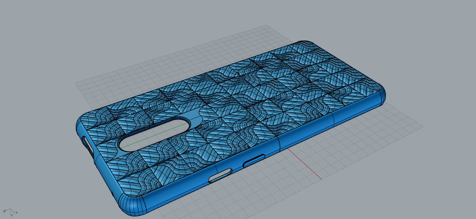 Original Oneplus 7 pro blue case 3D Model 3D print model 3D print model_2