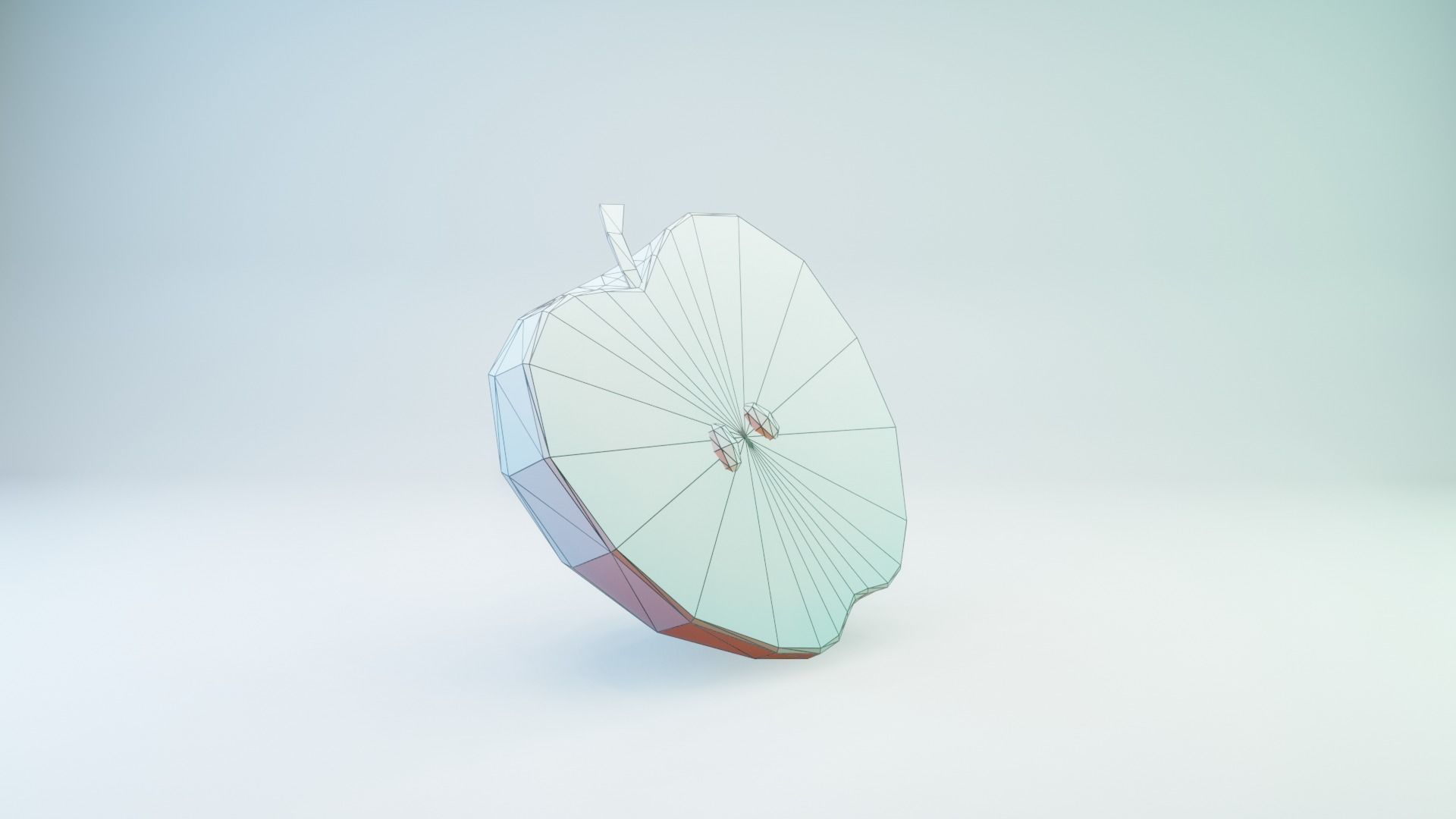 Red Apple Low-poly 3D model_5