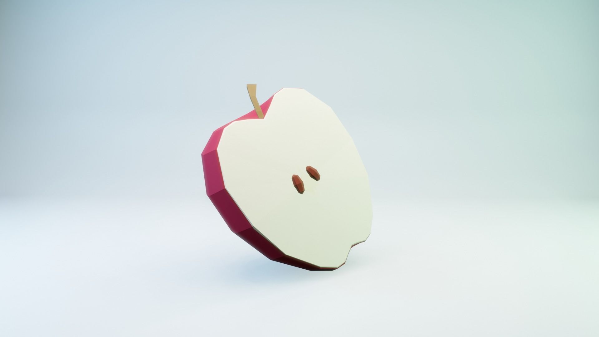 Red Apple Low-poly 3D model_2