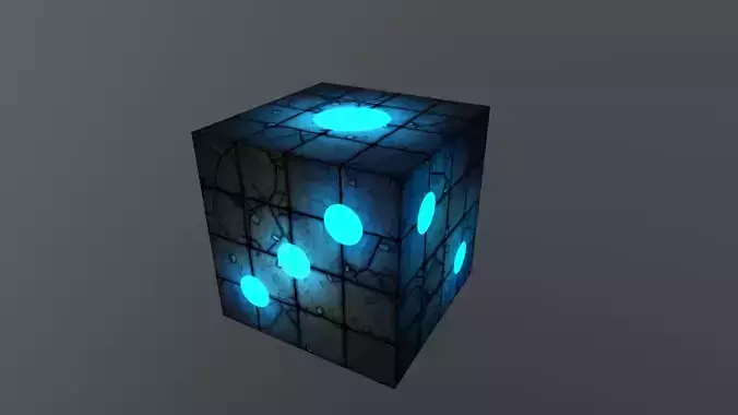 Dice cube Low-poly 3D model