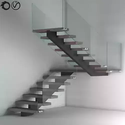 L-Type Stair Case Free 3D model
