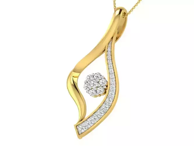 Women pendant-earrings set 3dm stl mgx render detail