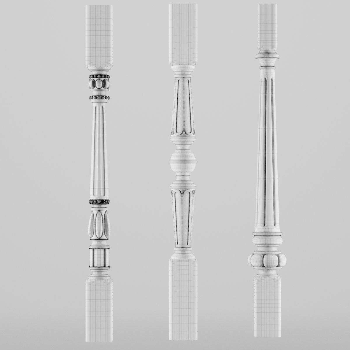 ballustrades stair railings and balusters 3D model_4