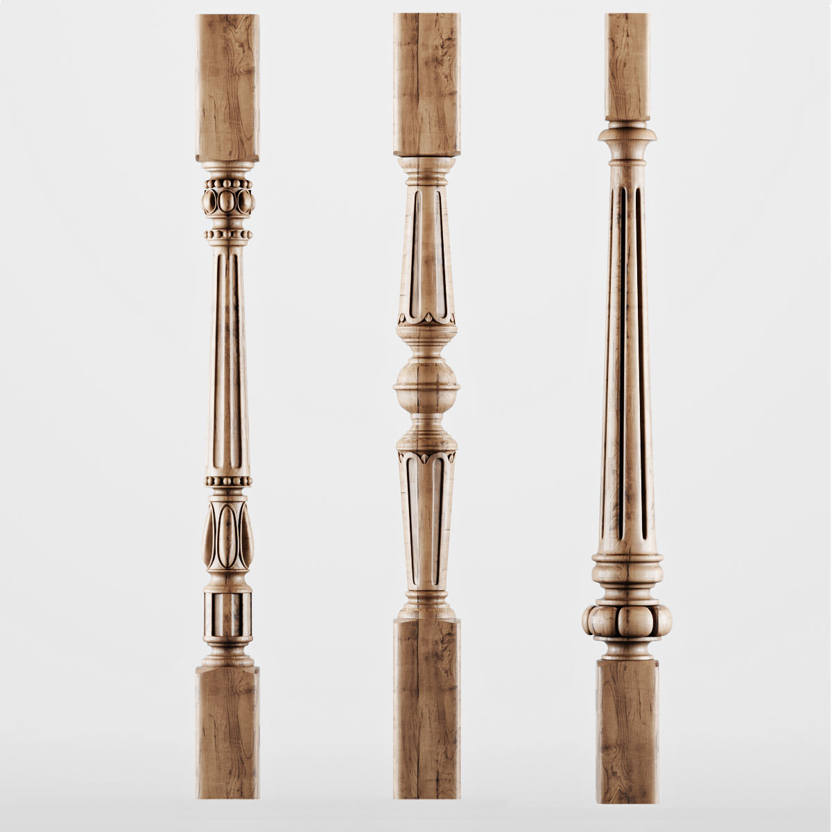 ballustrades stair railings and balusters 3D model_3