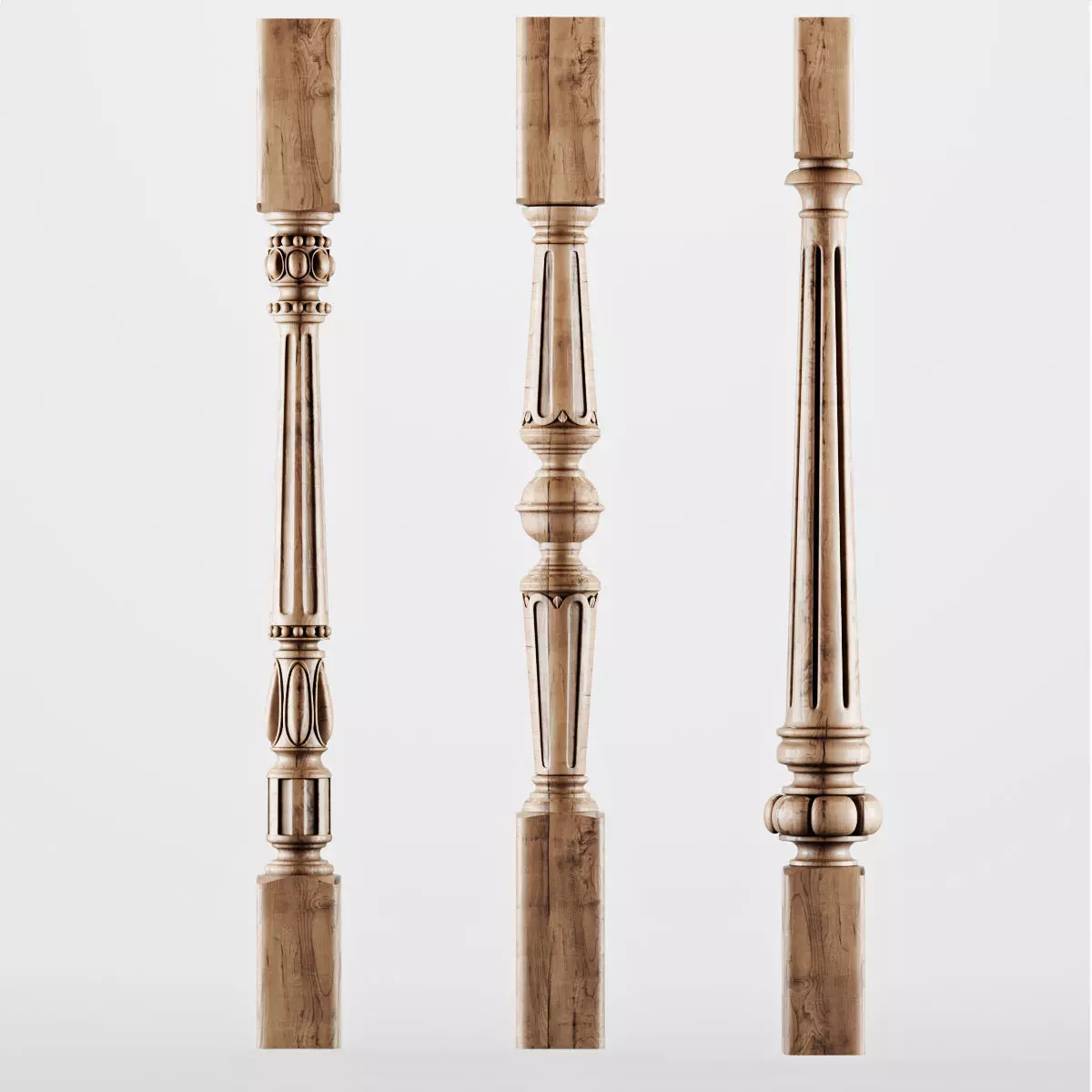 ballustrades stair railings and balusters 3D model_0