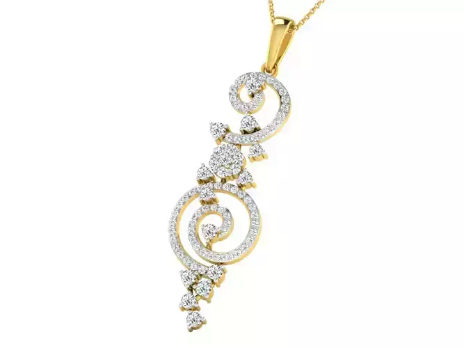 Women pendant-earrings set 3dm stl mgx render detail