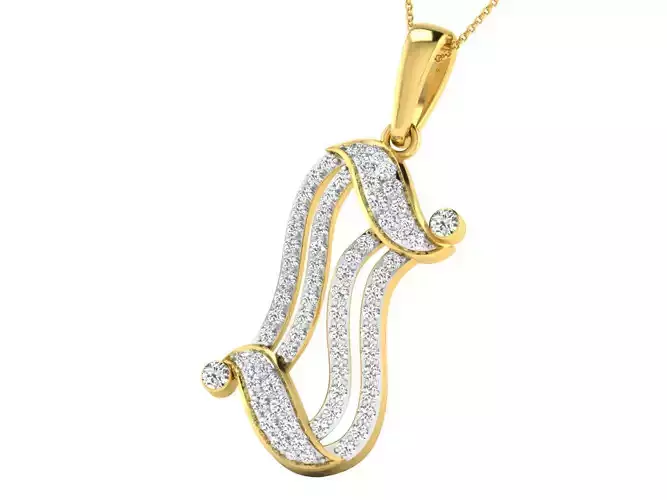 Women pendant-earrings set 3dm stl mgx render detail