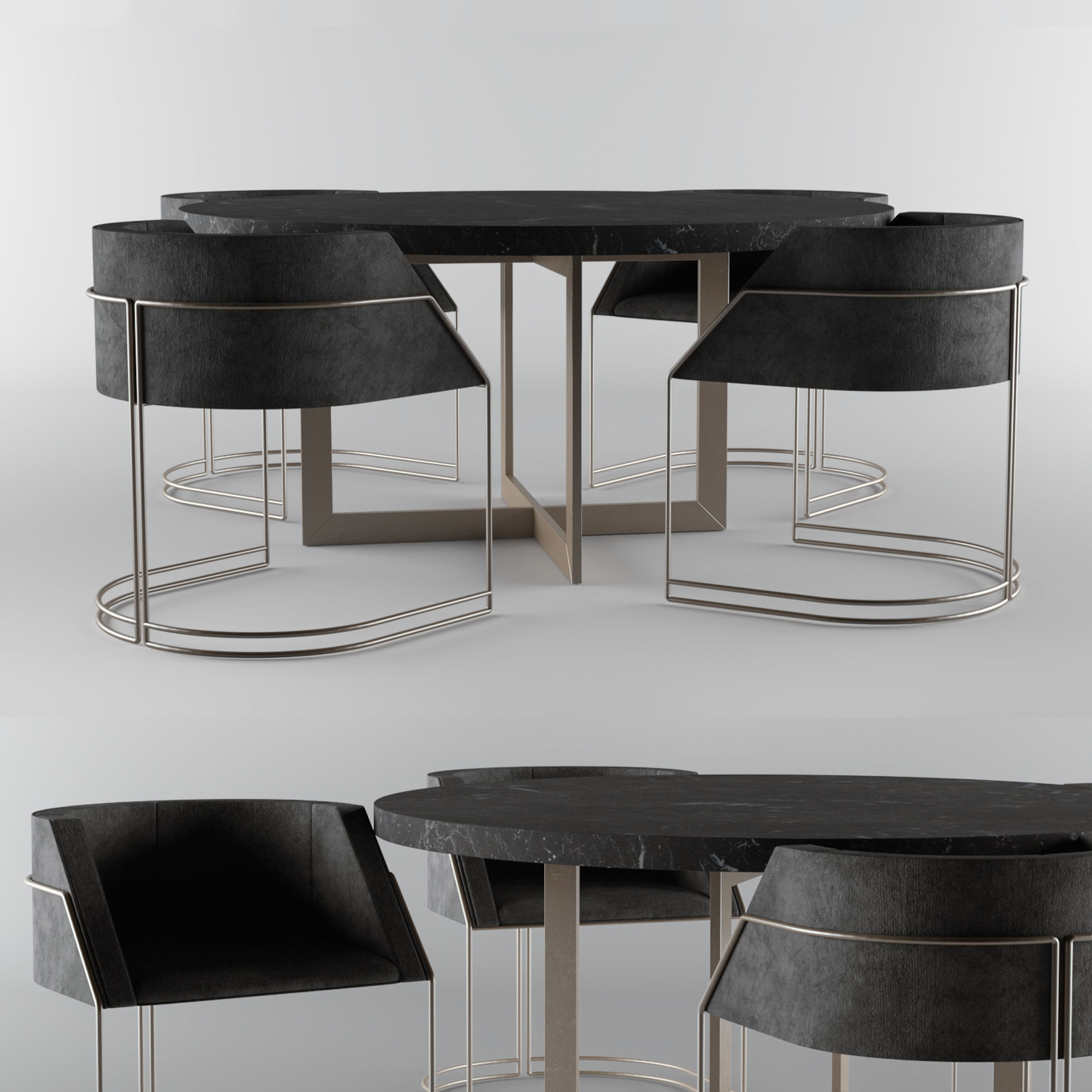 Dining Table Free 3D model_4