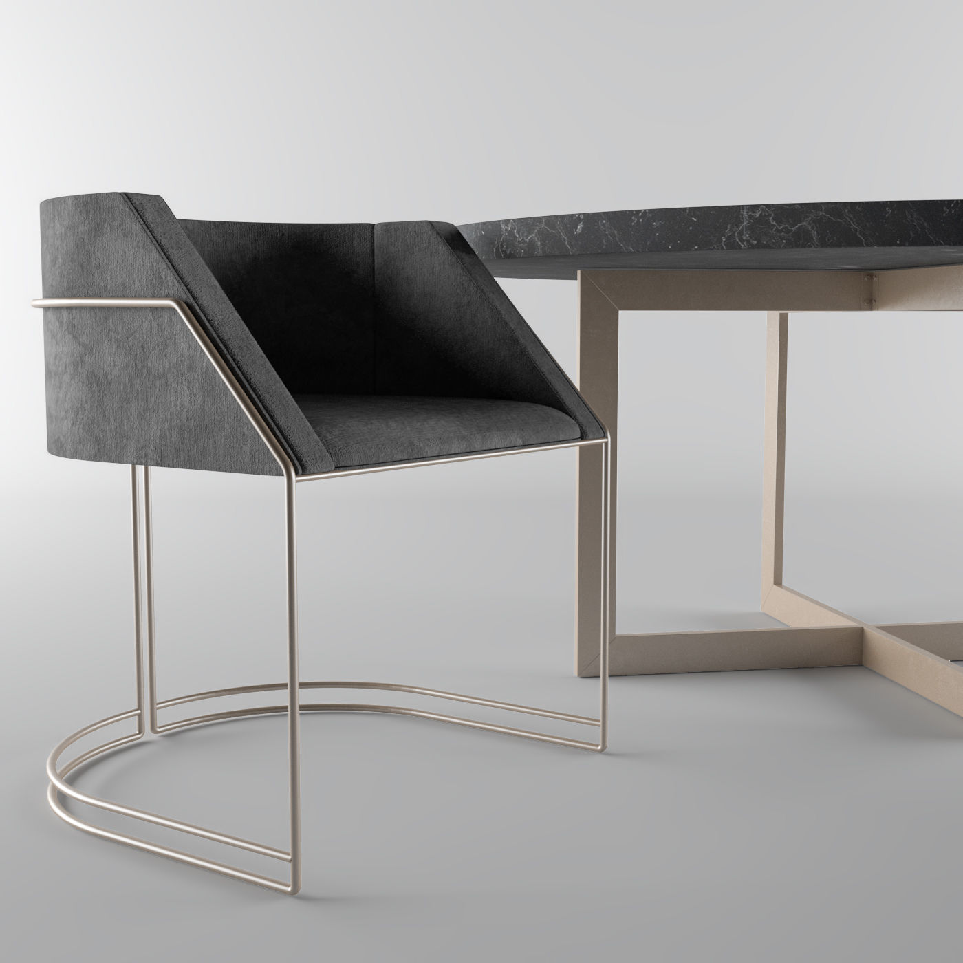 Dining Table Free 3D model_2