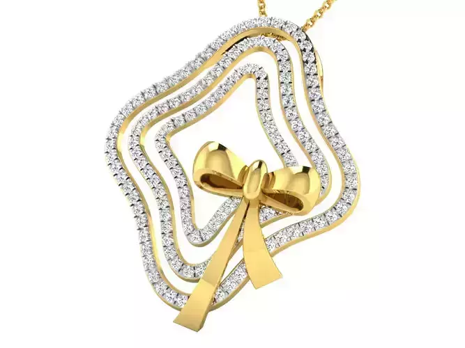 Women pendant-earrings set 3dm stl mgx render detail