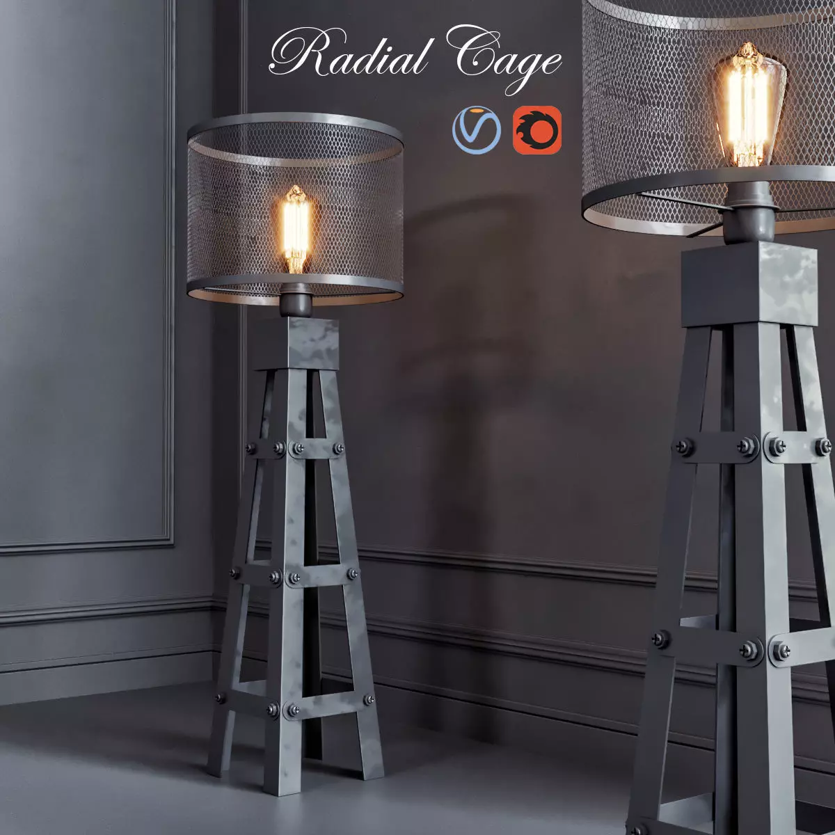 Radial Cage 3D model_0