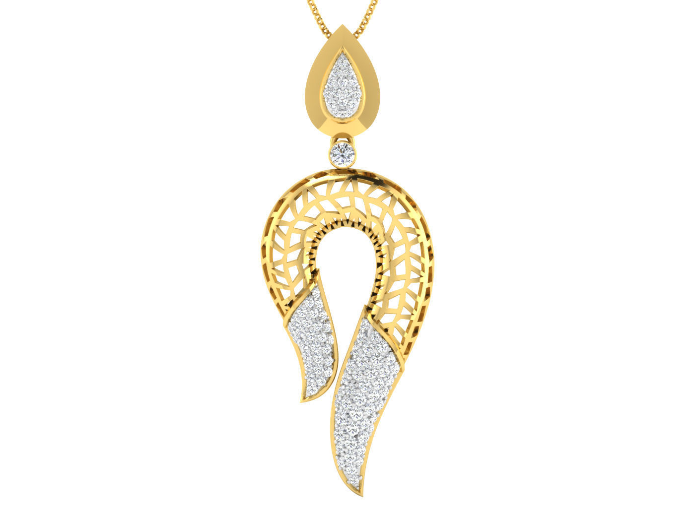 Women pendant-earrings set 3dm stl mgx render detail 3D print model_3