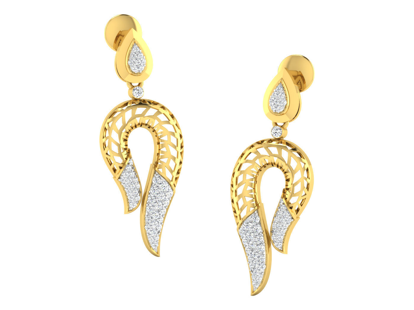 Women pendant-earrings set 3dm stl mgx render detail 3D print model_1