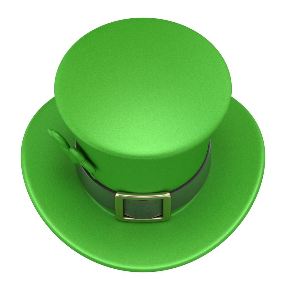 Saint Patrick Day Hat with Clover 3D model_3
