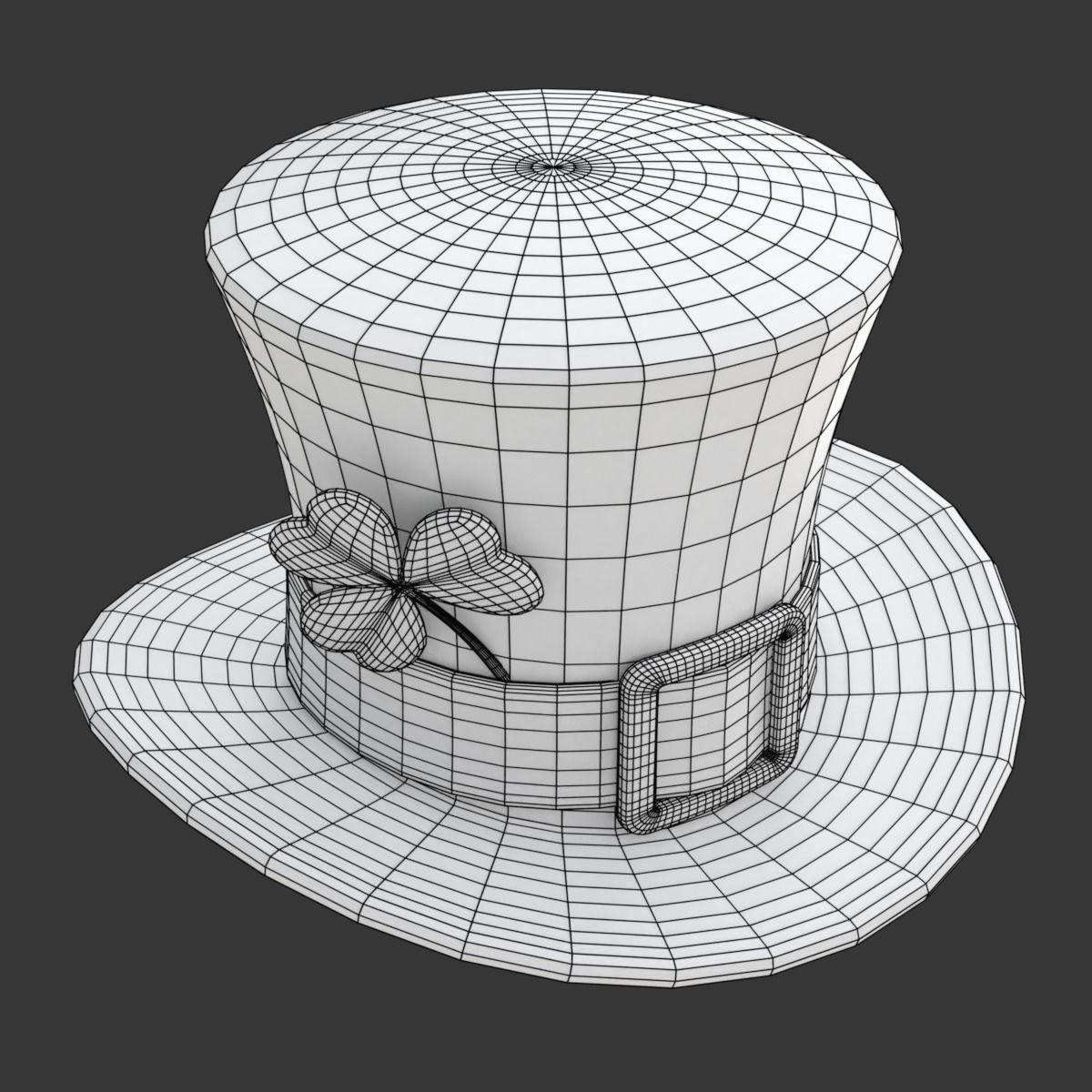 Saint Patrick Day Hat with Clover 3D model_20