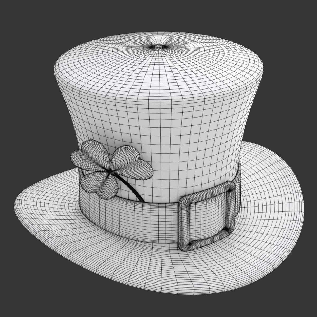 Saint Patrick Day Hat with Clover 3D model_23