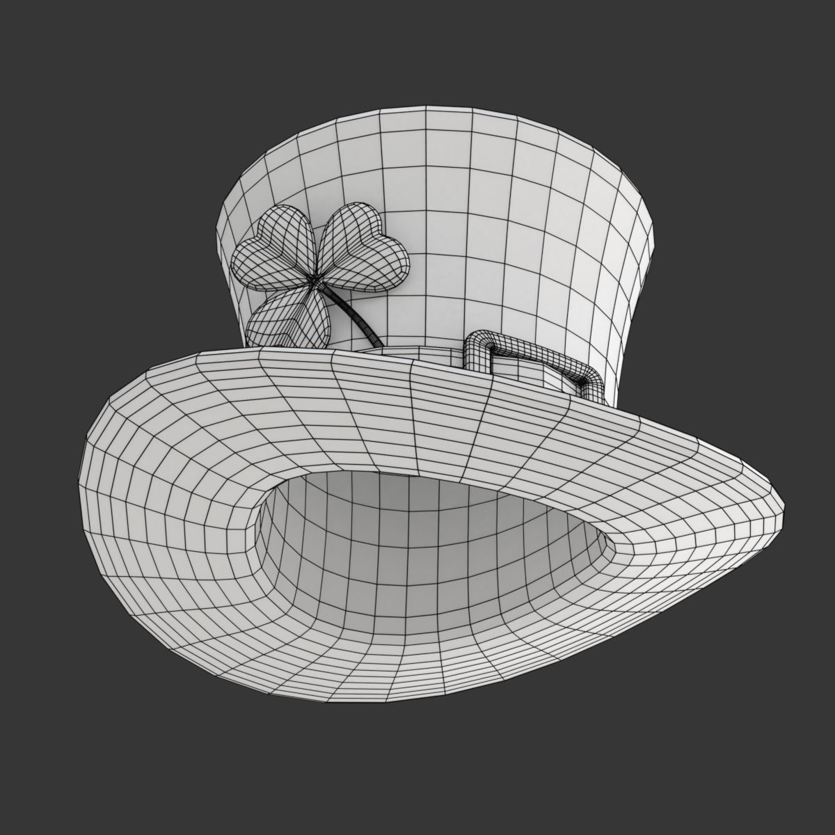 Saint Patrick Day Hat with Clover 3D model_21