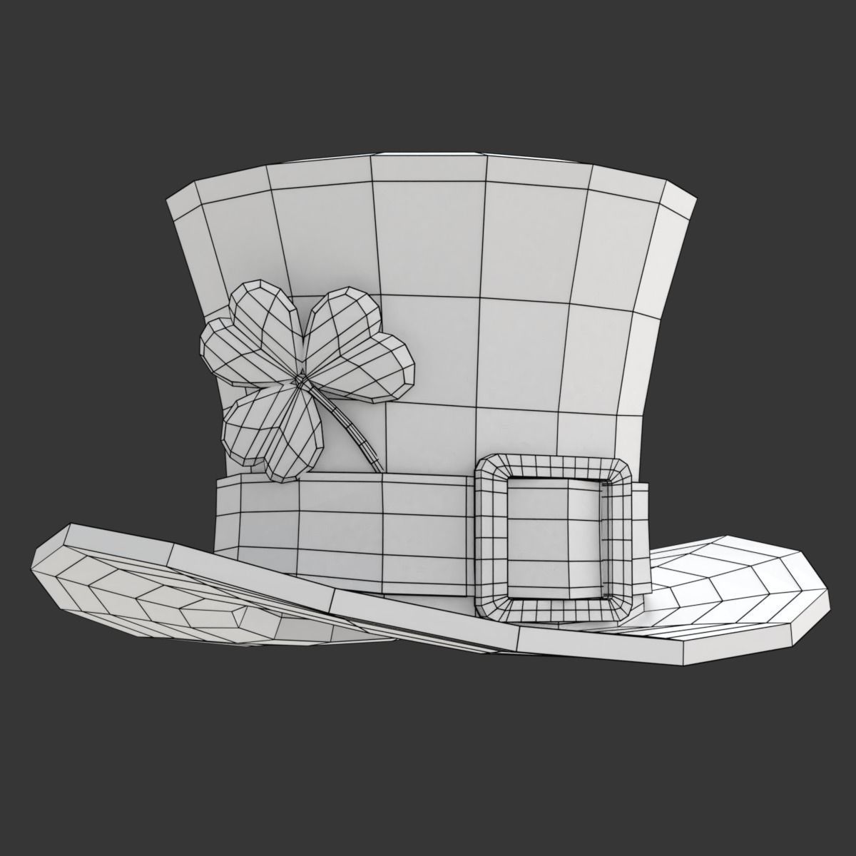 Saint Patrick Day Hat with Clover 3D model_16