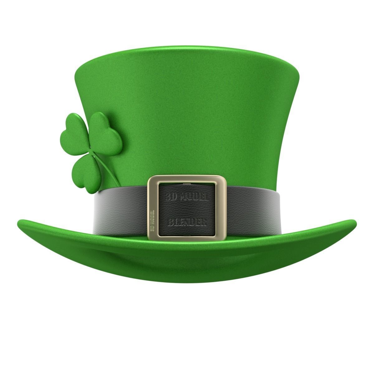 Saint Patrick Day Hat with Clover 3D model_2