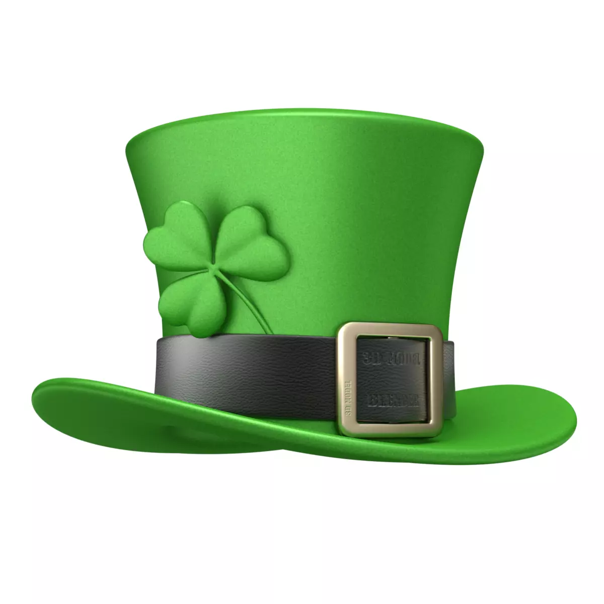 Saint Patrick Day Hat with Clover 3D model_0