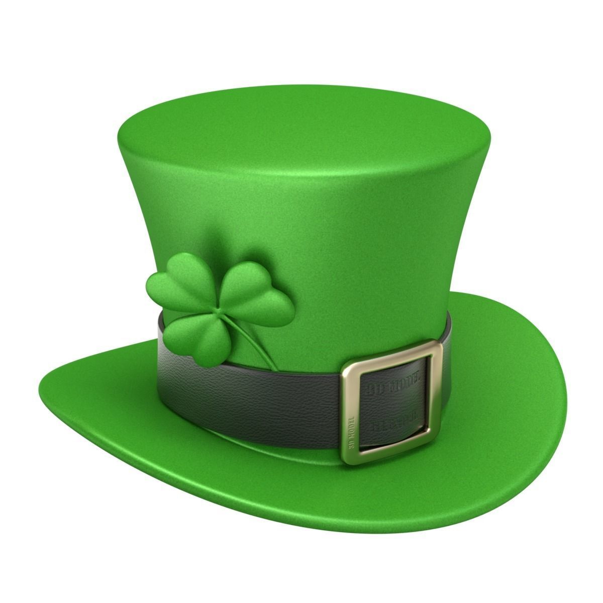 Saint Patrick Day Hat with Clover 3D model_1
