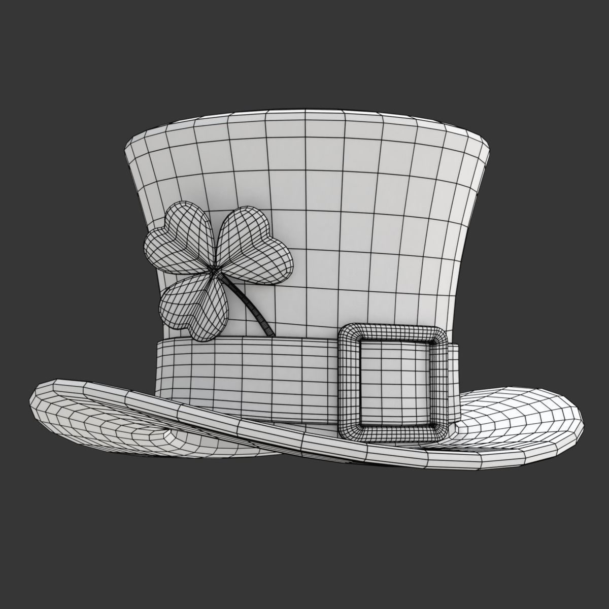 Saint Patrick Day Hat with Clover 3D model_19