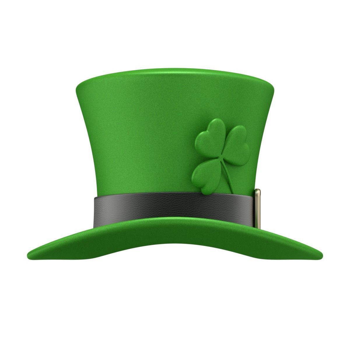 Saint Patrick Day Hat with Clover 3D model_4