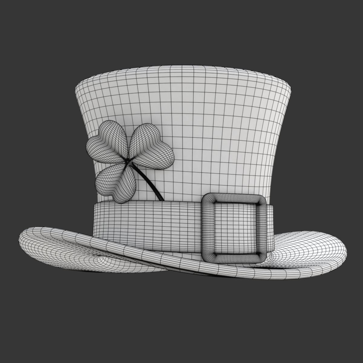 Saint Patrick Day Hat with Clover 3D model_22