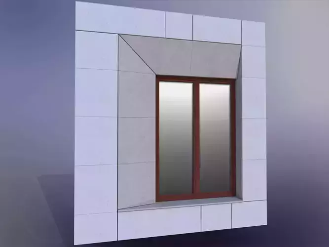 Sample facade with Internorm window and natural stone