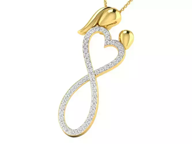 Women pendant-earrings set 3dm stl mgx render detail