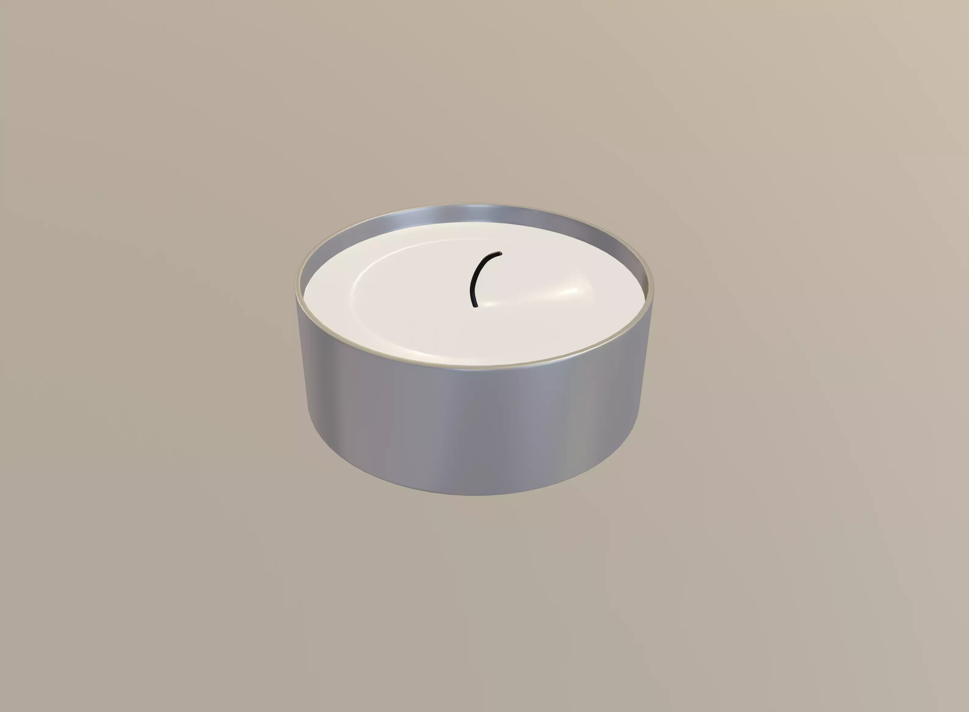Tealight Candle 3D model_0