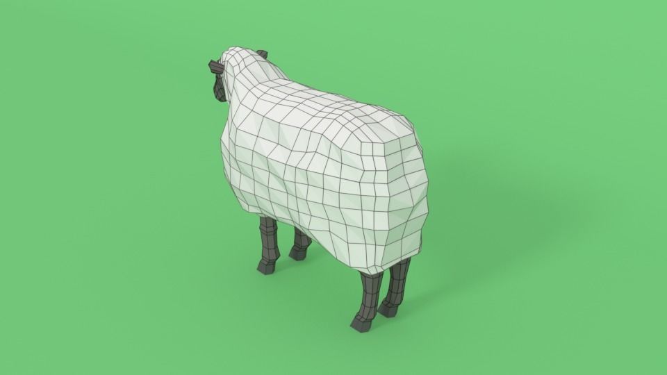 Low Poly Cartoon Sheep Low-poly 3D model_13