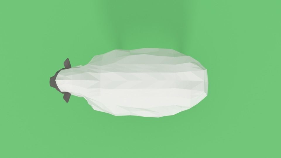 Low Poly Cartoon Sheep Low-poly 3D model_7