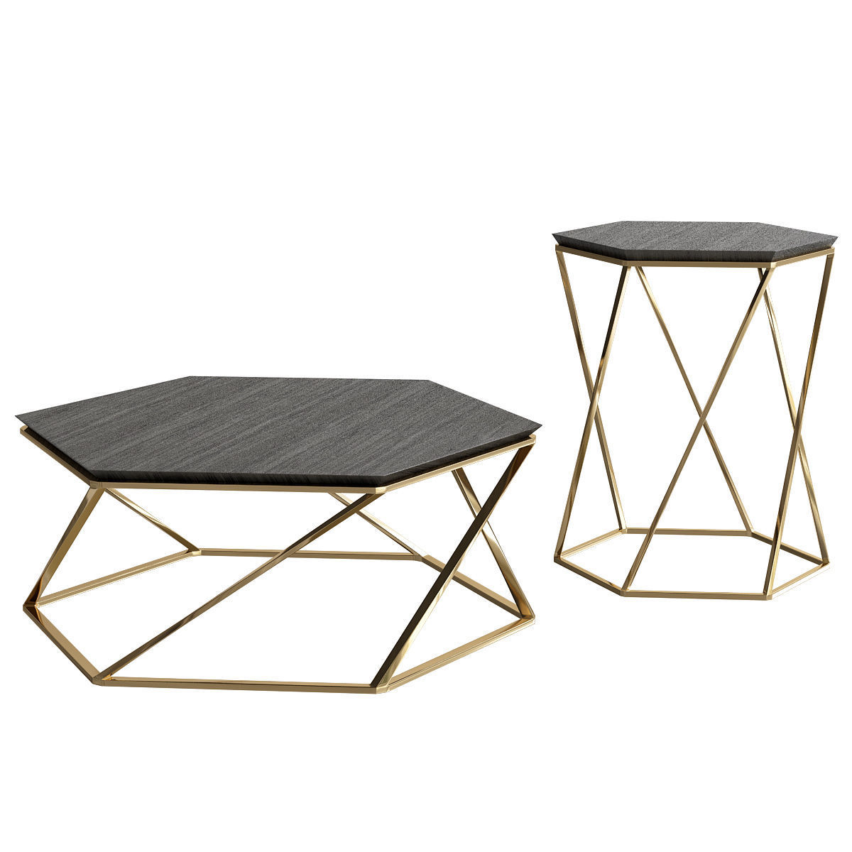 Coffee table - Side table Collection 40 Pieces 3d model 3D model_10