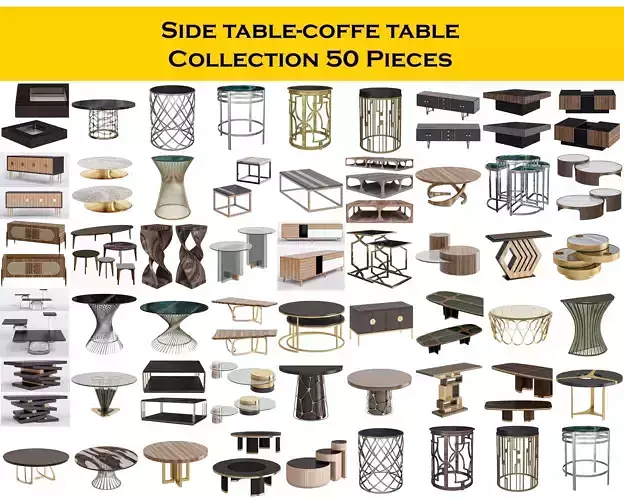 Side table-coffe table Collection 50 Pieces 3d model