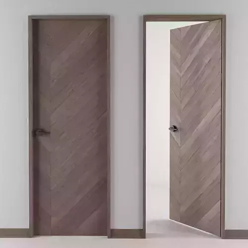 Chevron-door herringbone interior doors Free 3D model