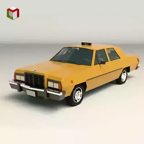 Low Poly Taxi Cab 02