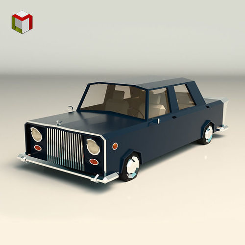 Low Poly Sedan Car 06 Low-poly 3D model