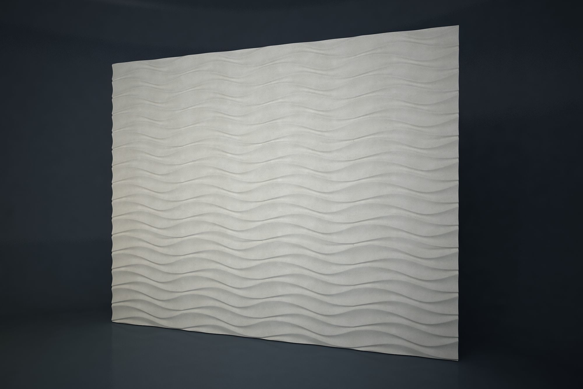 01 WAVES PATTERN WALL Low-poly 3D model_1