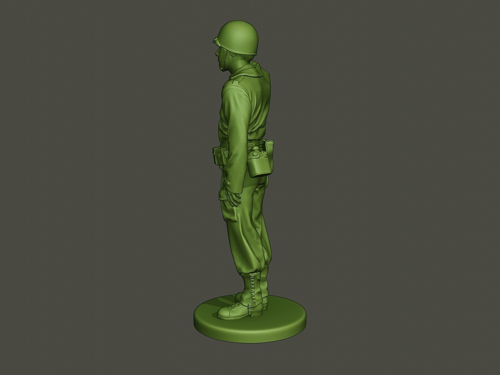 American soldier ww2 saluting A4 3D print model_3
